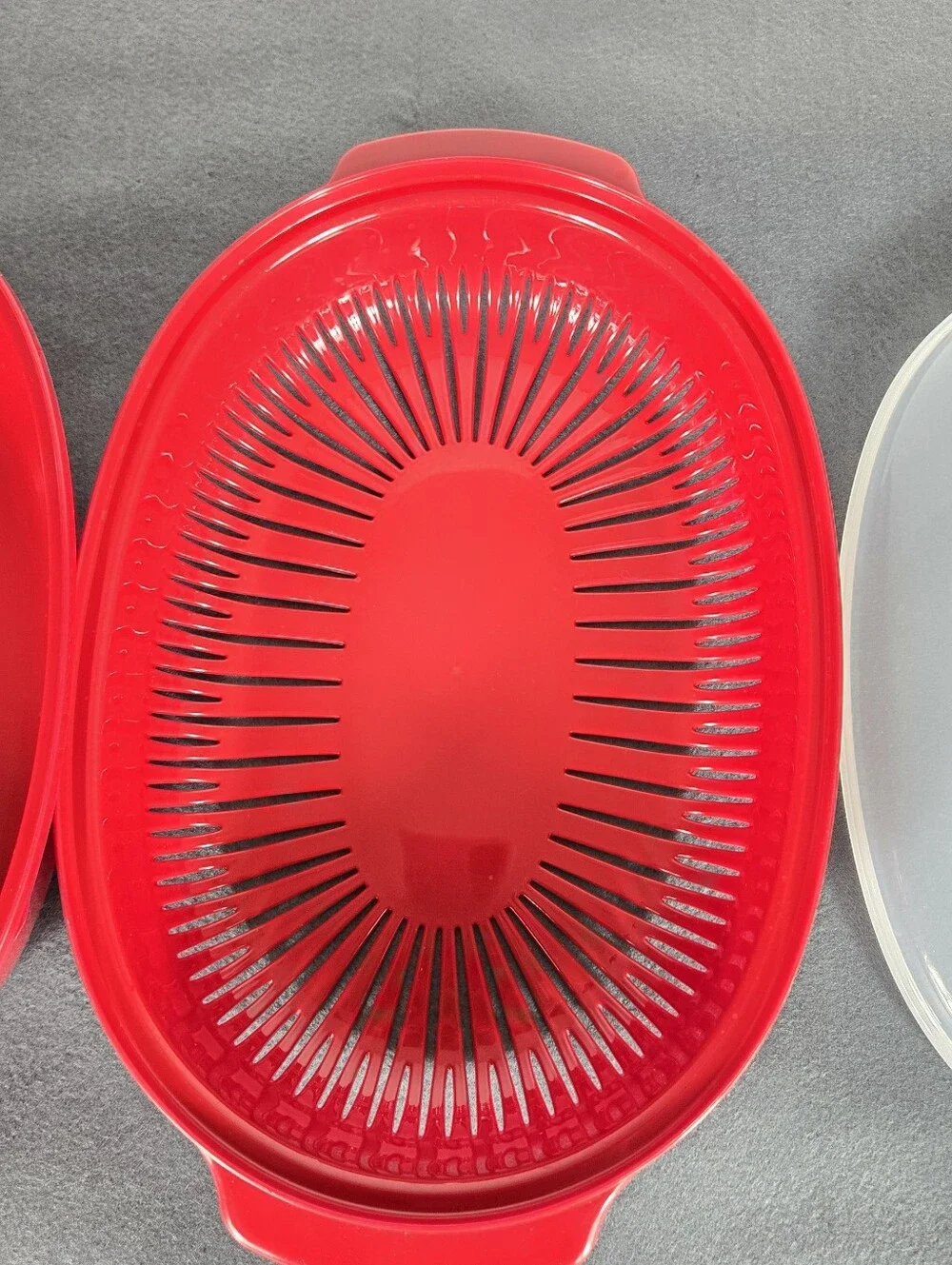 KitchenAid Red Microwave Steamer with Clear Lid